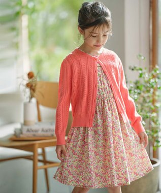 組曲 KIDS 【110-140㎝】リンドウプリント ワンピース ローズ系5