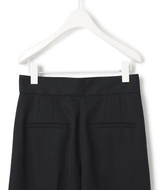 ICB 【洗える】シルフィルダブルクロス ワイドパンツ ブラック系