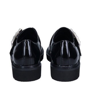 Bridget Birkin 【Bridget Birkin】スクエアサイドビジューローファー ブラックエナメル