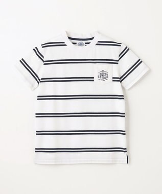 J.PRESS KIDS 【110-130cm】ハウス刺繍ボーダー Ｔシャツ ホワイト系1