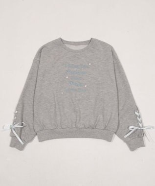WEGO レースアップリボンスウェット 杢グレー