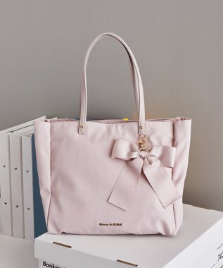 Maison de FLEUR EC限定リボンチャーム付き3ルームトートバッグ Grayish Pink
