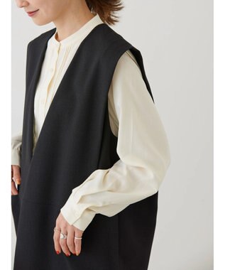 AMERICAN HOLIC 丈違いニュアンスベスト Black