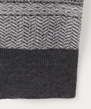 JOSEPH ABBOUD 【ストレッチ/スウェードタッチ/JAPANファブリック】ジャガード柄 プルオーバー ニット ライトグレー系3