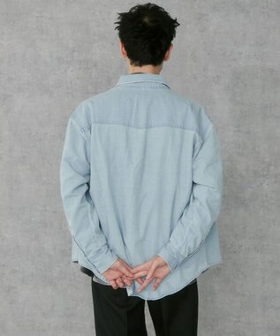 WEGO デニムウエスタンシャツ（LS） デニム淡加工色