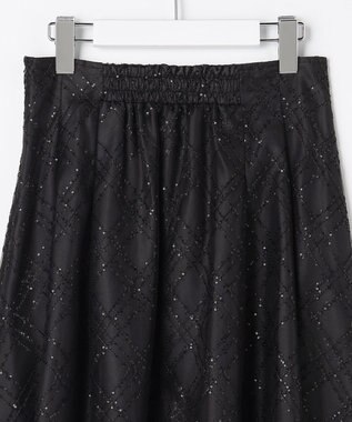 Feroux きらめきチェックフレア スカート ブラック系