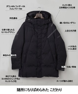 GOTAIRIKU WEB限定【仕事で着られる】ドレスダウンコート_ストレッチツイル_25年新作 ブラック系