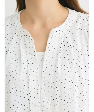 Green Parks ２ｗａｙ　フレンチスリーブ釦付ブラウソー Dot