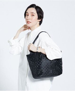 Y'SACCS 【Y’SACCS vous et】ドットジャカードトート Mサイズ ブラック