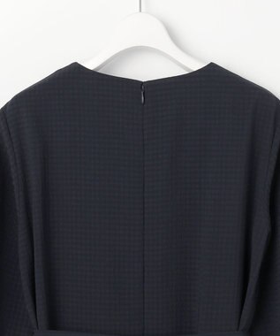 J.PRESS LADIES S シアーブロックチェック ワンピース ネイビー系