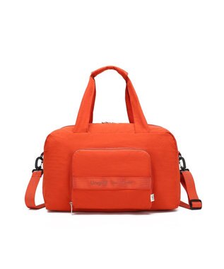 style code 【Ungrid/アングリッド】撥水軽量ソフトナイロン ロゴテープ折り畳みラージ　トラベルボストンバッグ(33L） オレンジ