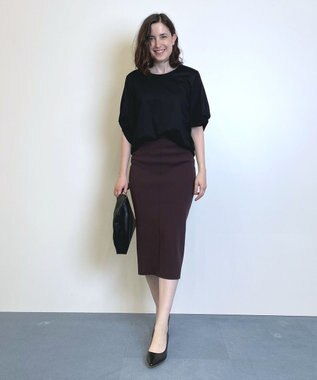 自由区 ナノシアースムース 袖デザイン カットソー ブラック系