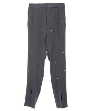 Green Parks ビジューテーパードパンツ Gray