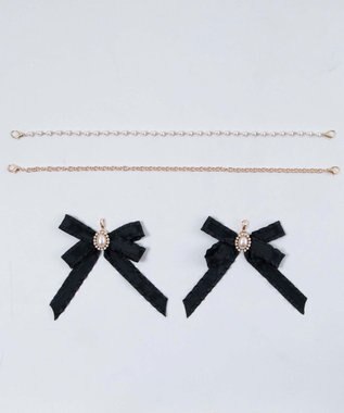 WEGO 【痛バ＆推し活グッズ】きらめきDIYパールリボンセットLL ブラック