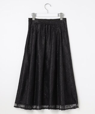 Feroux きらめきチェックフレア スカート ブラック系