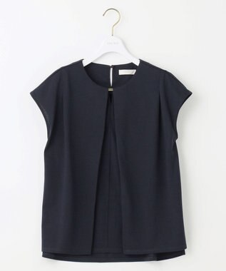 ANY SIS 【吸水速乾・UVケア・接触冷感】コンフォートジャージークリアフレンチスリーブ カットソー ネイビー