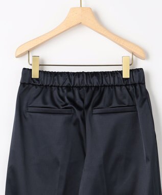 組曲 L バックウォームサテン ドロストワイドパンツ ネイビー系