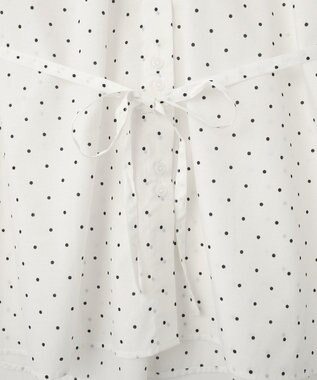 earth music&ecology 【イージーケア】TRキュプラダブルボタンフリルシャツ Dot