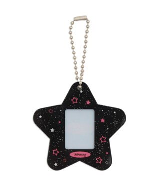 WEGO 【痛バ＆推し活グッズ】カラフルスターIDフォトケースキーホルダー ブラック