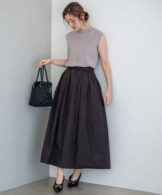 23区 S 【洗える】ヴィスコースストレッチ ノースリーブ プルオーバー ライトグレー系