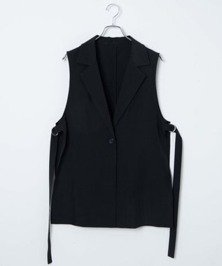 WEGO リネンライクサイドベルトベスト ブラック