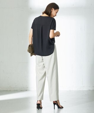 ICB 【洗える】 LinenLikeOx ワイドストレートパンツ ベージュ系