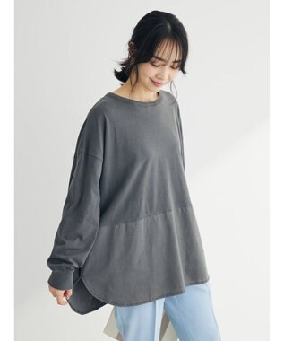 Green Parks ピグメントドッキングスリットデザインチュニック Gray