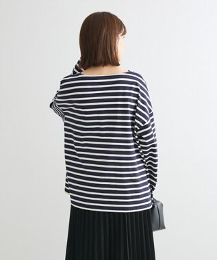 Green Parks ボーダーゆるチュニック Dark Navy