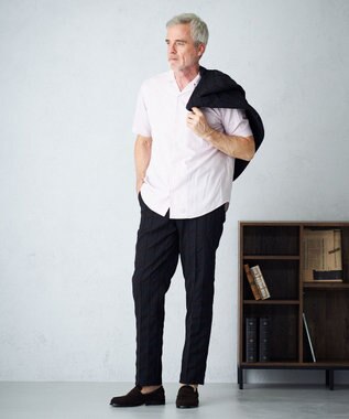 J.PRESS MEN 【HYBRID LINEN】オープンカラーシャツ ピンク系