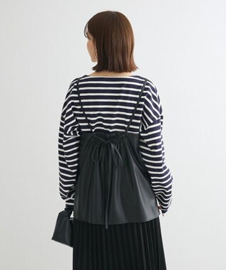 Green Parks ボーダーゆるチュニック Dark Navy