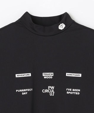 PW CIRCULUS 【WOMEN】メッシュコンビ モックネック  ゴルフウェア レディース ブラック系