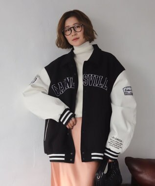 WEGO 【25年秋冬新作/ユニセックス着用ITEM/SMLサイズ展開】メルトンワッペンスタジャン