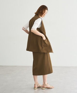 YECCA VECCA ドライタッチ金釦テーラードジレ Brown