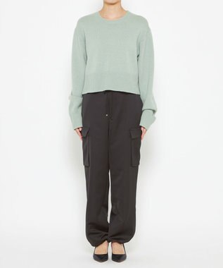 uncrave 【洗濯機洗い可】サテン イージーカーゴパンツ（uncrave WHITE） ブラック