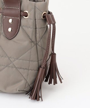 LA BAGAGERIE グリッドキルティングトート グレージュ