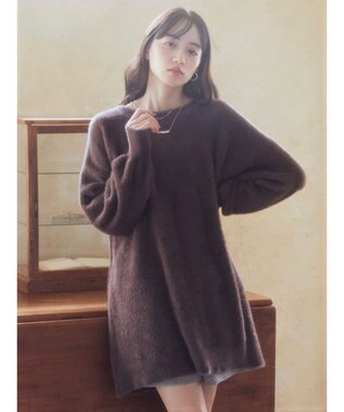 earth music&ecology ミニシャギーチュニック Brown