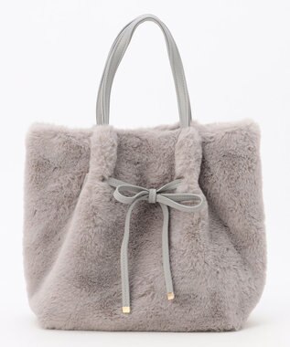 ANY SIS 【2WAY】フェイクファーリボン バッグ ライトグレー