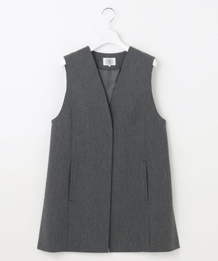 J.PRESS LADIES L 【洗える】T/Rアルガンシルク ジレ ライトグレー系