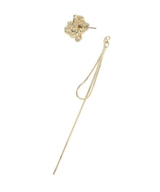 YECCA VECCA ニュアンスメタルチェーンピアス Gold