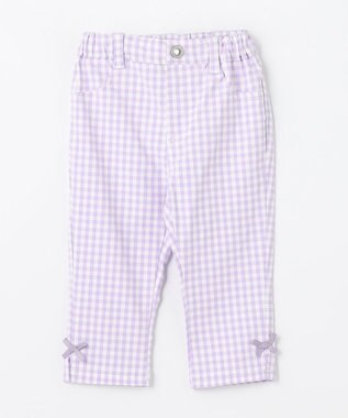 ANY KIDS 接触冷感 しろくま パンツ ラベンダー×ギンガム