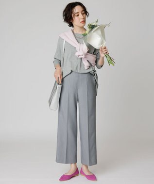 UNFILO 【軽量】コットンミックスニット カーディガン ローズ系