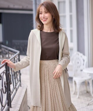 ANY SIS 【2WAY】リバーシブルフーディー アウター ライトベージュ×アイボリー