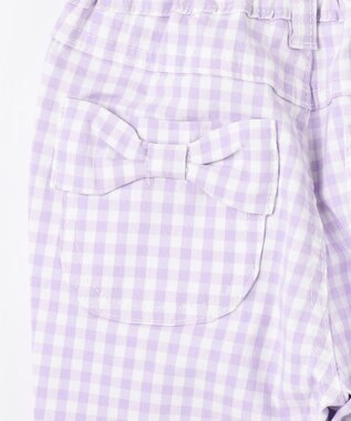 ANY KIDS 接触冷感 しろくま パンツ ラベンダー×ギンガム