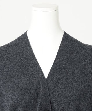 23区 【R(アール)】ウールカシミヤ Vネックカーディガン チャコールグレー系