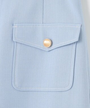 Feroux 【洗える】フラップナロー スカート スカイブルー系