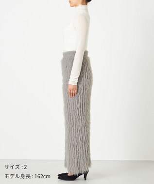 NAVE 【ReNAVE・洗える】メルティーシャギーニット スカート ライトグレー系