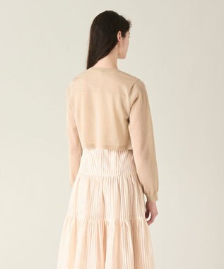 GRACE CONTINENTAL ラメシアーショートニットカーディガン ゴールド