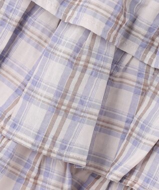 ANY KIDS 【洗濯機可能】ティアード チェックスカパン ブラウン