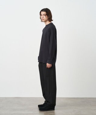 ATON 48/2 NATURAL DYE COTTON | オーバーサイズ L/S Tシャツ - UNISEX BLACK