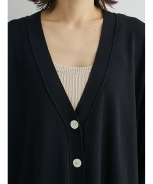 Green Parks 洗える　ミドル丈カーディガン Black